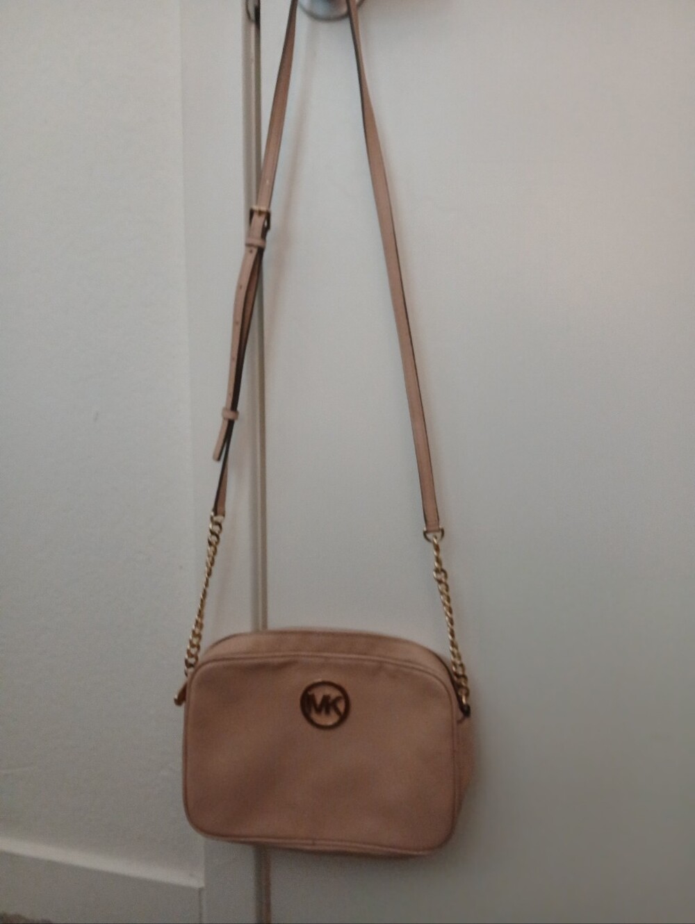 Michael Kors Blush Crossbody Bag with Gold-Tone Logo